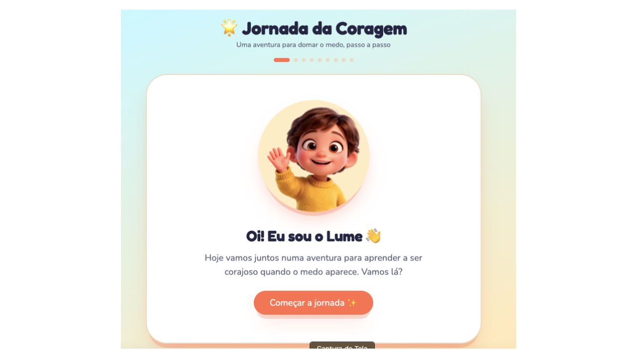 Capa da Jornada da Coragem com o personagem Lume